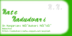 mate nadudvari business card